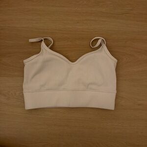 NYLORA Light Beige Ribbed Crop Top
